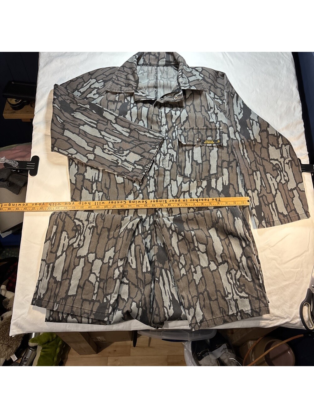 Vintage Golden Retriever Treebark Camo Coveralls Hunting One Piece Jumpsuit USA